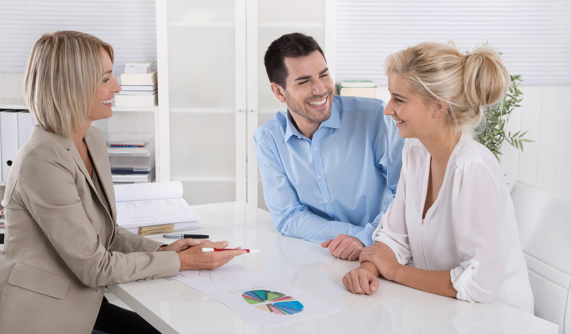 happy couple receiving nonprofit credit counseling